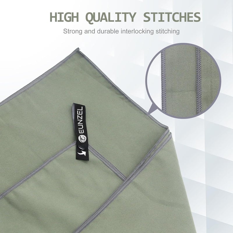 Eunzel Quick Dry Camping Towel, Microfiber Travel Towel 3 Size at 1 Pack,Fast Drying Towel Set for Camping, Beach, Gym, Sports, Yoga & Swimming Pool, Army Green - Image 3
